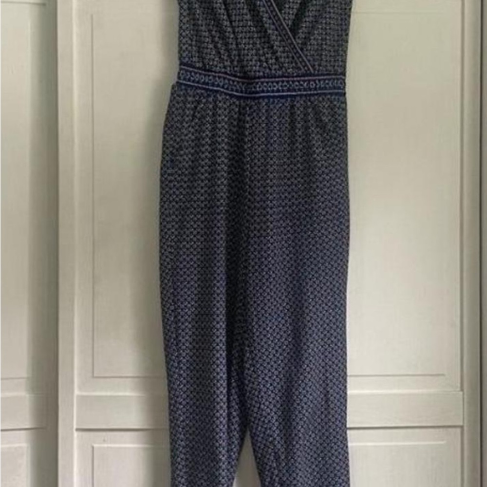 Max Studio Navy Geometric Jumpsuit - Picture 4 of 6